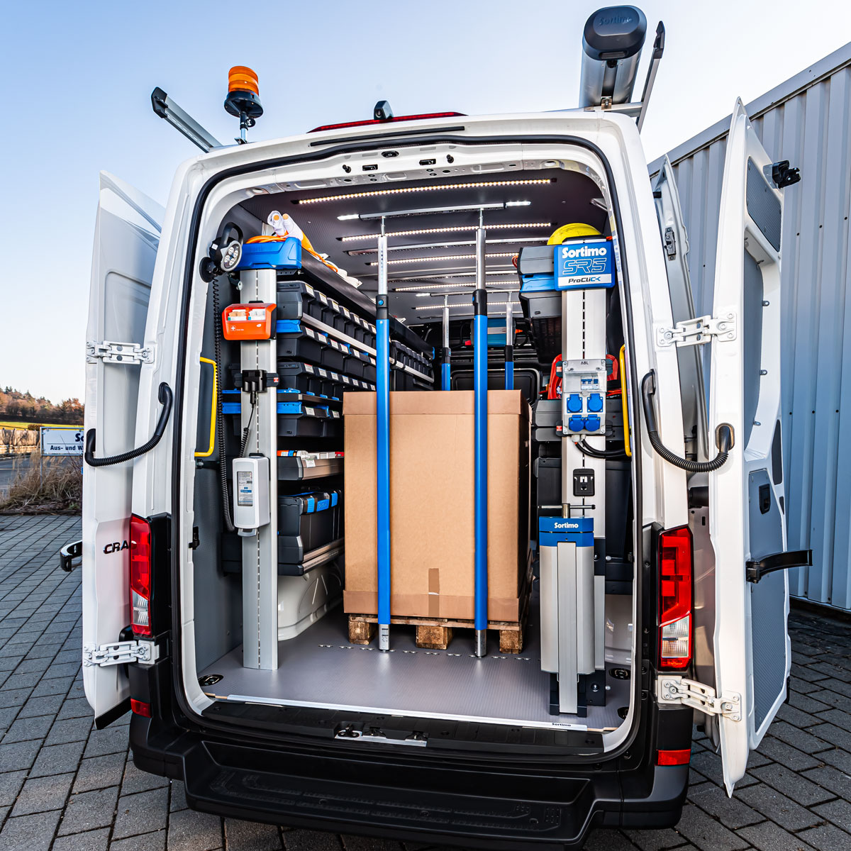 Teleskop-Spannstange-Fahrzeug Teleskop Spannstange horizontal und vertikal einsetzbar