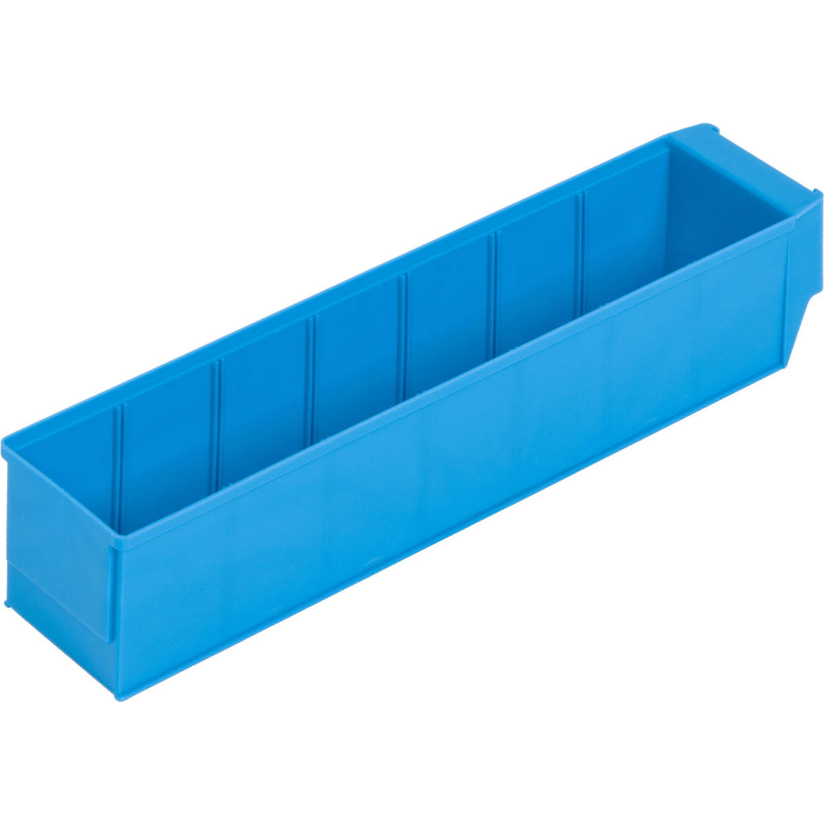 LB4010-400x91x81_Blau_2 Regallagerbox 400 mm lang Rückseite mit Regalstopp möglich