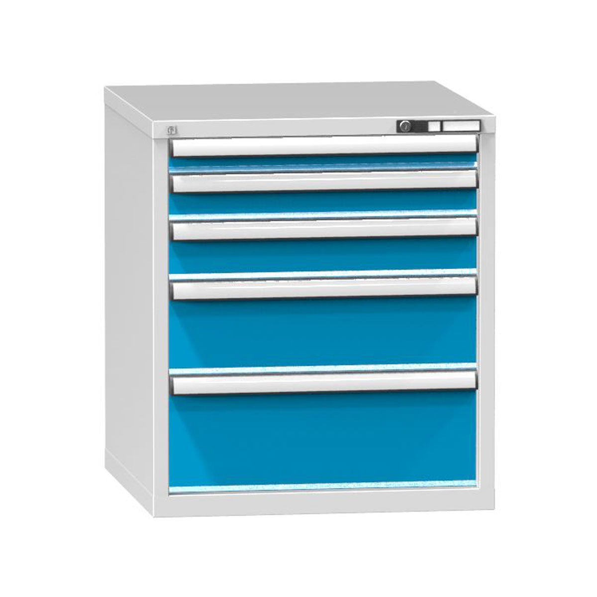 Schubladenschrank-CB1844E_2 Schubladenschrank mit 5 Schubladen, RAL 7035/5012