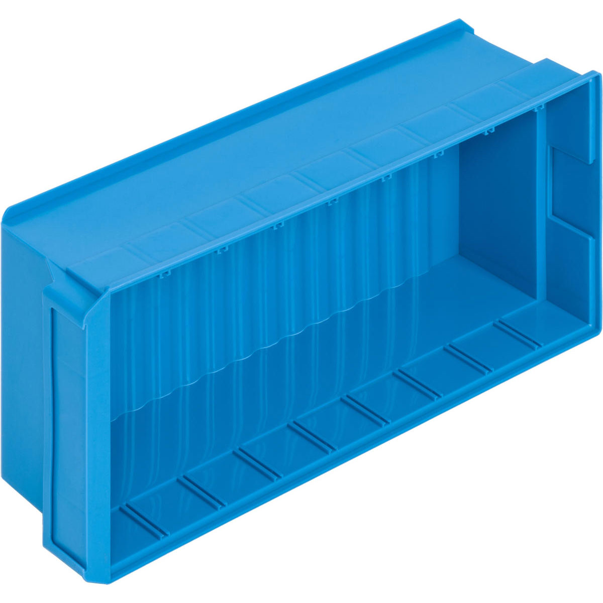 LB5030-500x236x145_Blau_3 Regallagerbox 500 mm lang mit Einschubmöglichkeit für Trenneinsätze
