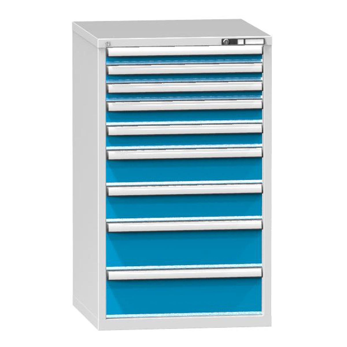 Schubladenschrank-CB1204_2 Schubladenschrank mit 9 Schubladen, RAL 7035/5012