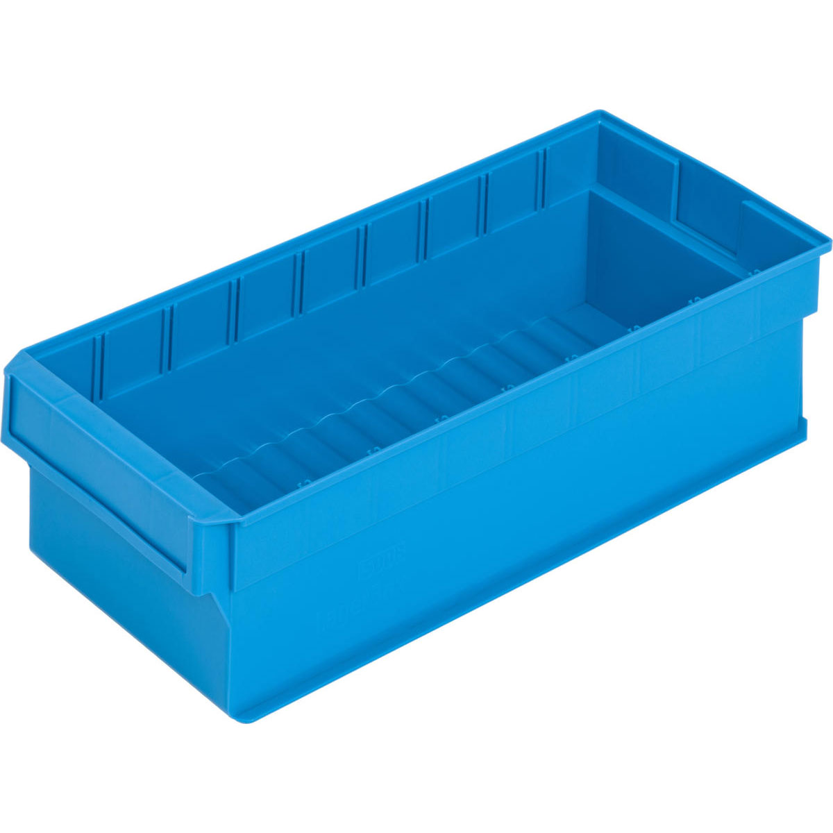LB5030-500x236x145_Blau_ Regallagerbox 500B mit Etikettenfeld und optionalen Trenneinsätzen
