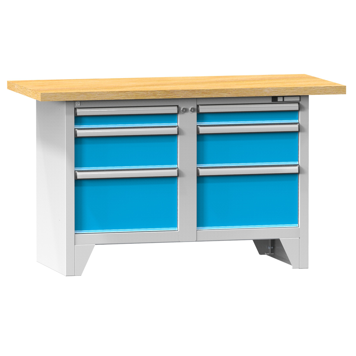 Kompaktwerkbank mit 6 Schubladen, Multiplexplatte