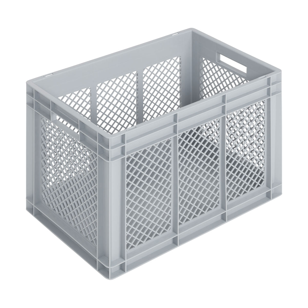NB80V2_600x400x420_01_w Newbox 80, v2, 600x400x420 mm, grau, Boden glatt, Seitenwände durchbrochen