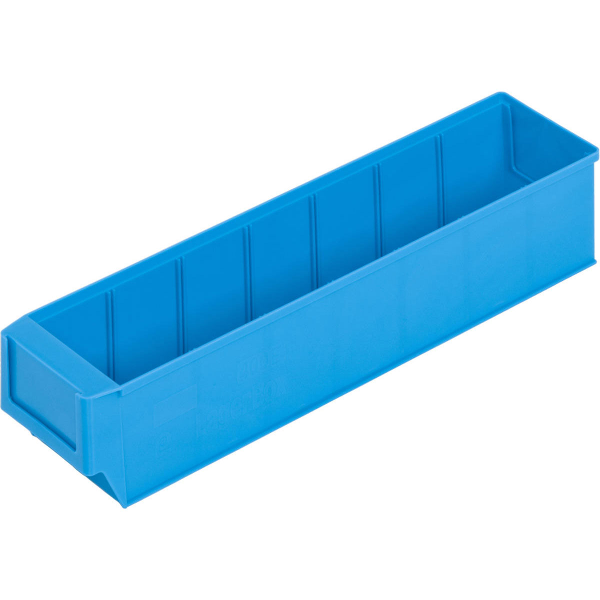 LB4010-400x91x81_Blau_ Regallagerbox 400 mm lang mit Etikettenfeld und optionalen Trenneinsätzen