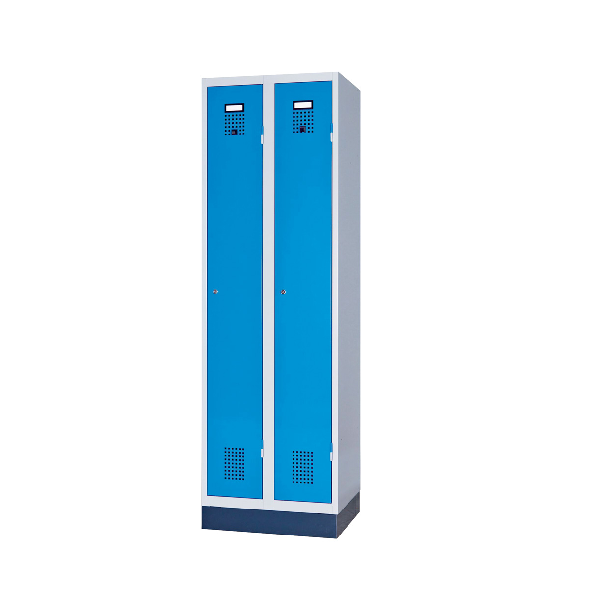 Garderobenschrank-2-T-ren Garderobeschrank 2 Abteile, Gehäuse und Türen RAL 7035
